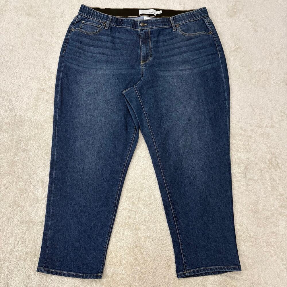 Sonoma Goods For Life Womens 22W Blue Straight Leg Stretch Jeans Plus Size